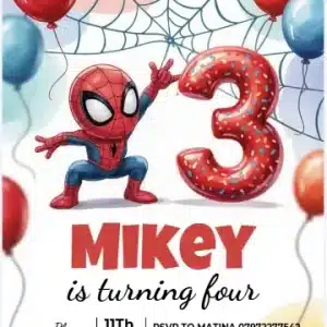 Spidey and His Amazing Friends 3rd Birthday Invitation