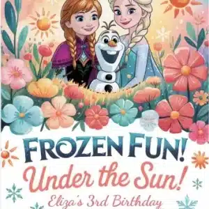 Snow Princess Summer Pool Party Invitation Template