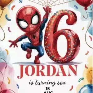 Spidey and His Amazing Friends 6th Birthday Invitation