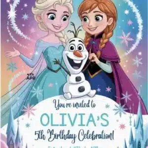 Winter Wonderland Sparkle Snow Princess Birthday Invitation