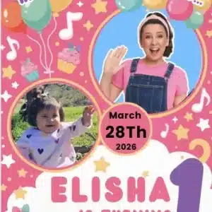 Ms Rachel Birthday Invitation Template - Educational Kids Party Invite