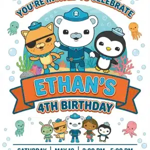 Octonauts Birthday Invitation - Ocean Adventure Party Theme