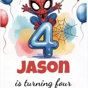 Spidey and His Amazing Friends 4th Birthday Invitation