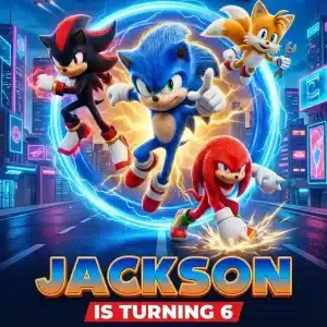 Sonic the Hedgehog 3 Birthday Invitation Template