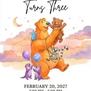 Bear in the Big Blue House Birthday Invitation Template