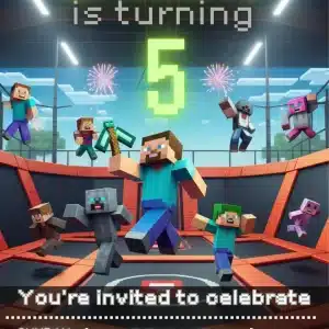 Jump & Play Trampoline Park Birthday Invitation Template