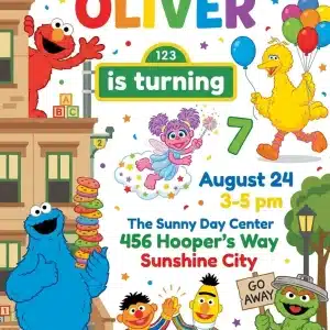 Simple & Colorful Kids Birthday Party Invitation Template