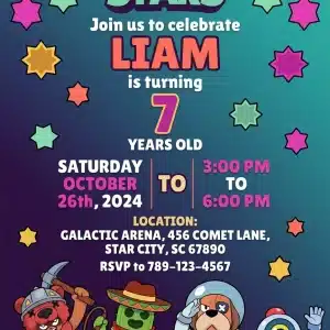 Brawl Stars Birthday Invitation | Editable Gaming Party Template