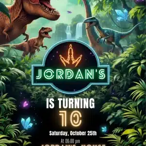 Roar! T-Rex Dinosaur Birthday Invitation Template