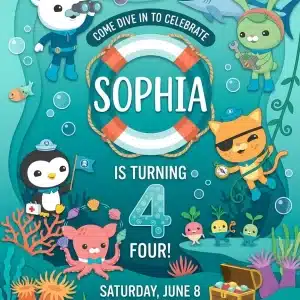 Octonauts Birthday Invitation | Editable Kids Ocean Adventure Invite