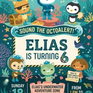 Octonauts Birthday Invitation Template - Editable Ocean Adventure