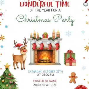 Festive Christmas Party Invitation - Editable Holiday Dinner Invite