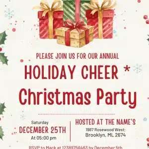 Santa Claus Christmas Party Invitation | Festive Holiday Invite