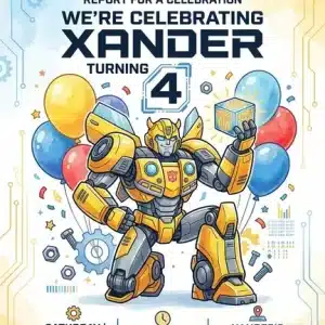 Bumblebee Birthday Invitation | Transformers Rescue Bots Theme