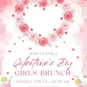 Retro Galentines Day Party Invitation | Pink & Groovy Girls Night Invite