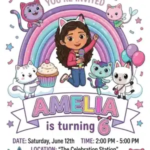 Gabby's Dollhouse Birthday Invitation | Editable Digital Template