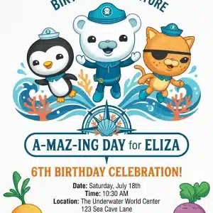 Octonauts Birthday Invitation | Editable Kids Party Template