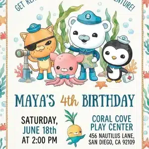 Octonauts Birthday Invitation | Editable Kids Party Template