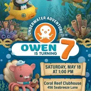 Octonauts Birthday Invitation Template - Editable Kids Party Invite