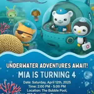 Octonauts Birthday Invitation | Captain Barnacles Editable Invite