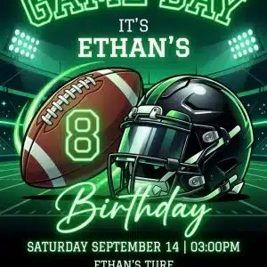 American Football Birthday Invitation - Editable Sports Theme