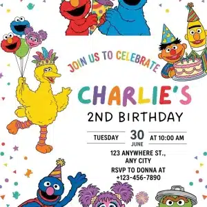 Abby Cadabby Sesame Street Birthday Invitation Template