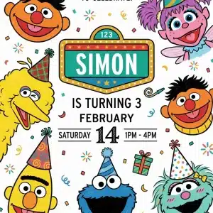 Abby Cadabby Sesame Street Birthday Invitation