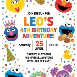 Abby Cadabby Sesame Street Birthday Invitation Template