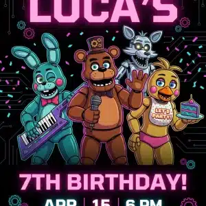 Five Nights at Freddy's Birthday Invitation | Gaming Party Theme