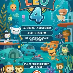 Animated Octonauts Birthday Video Invite | Sea Theme Digital Invitation
