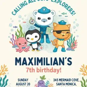 Toucan Luau Birthday Invitation | Tropical Kids Party Theme
