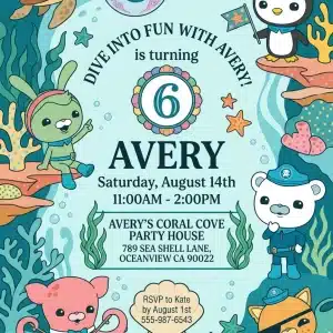 Tropical Parrot Rainforest Birthday Invitation Template