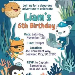 Octonauts Inspired Under the Sea Birthday Invitation