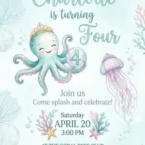 Cute Tropical Parrot Birthday Invitation Template