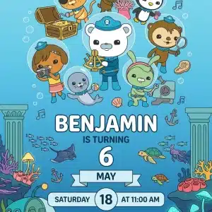 Octonauts Inspired Photo Birthday Invitation - Under the Sea Theme