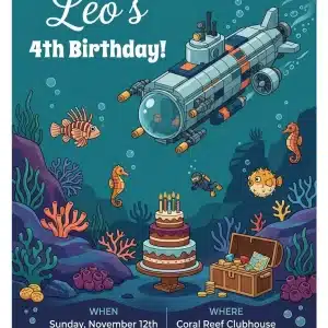 Cartoon Battle Birthday Invitation - Kids Gaming Party Template