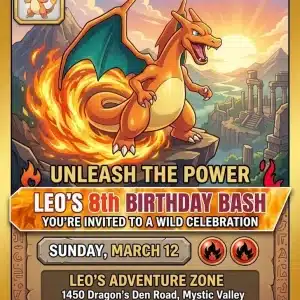 Monster Vmax Gaming Birthday Invitation Template