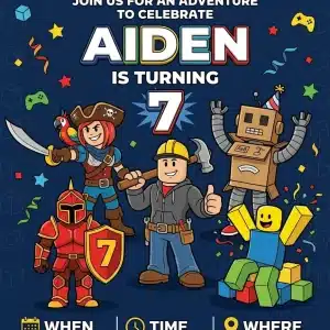Monster Gaming Birthday Invitation - Editable Video Game Theme
