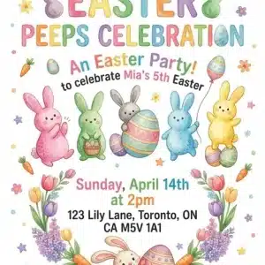 Party with my Peeps Easter Egg Hunt Invitation Template