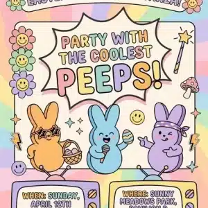 Party With My Peeps Easter Egg Hunt Invitation