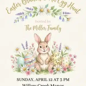 Elegant Easter Brunch & Egg Hunt Invitation Template