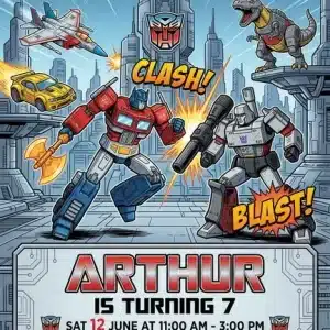 Transformers Rescue Bots Birthday Invitation Template