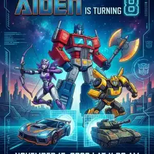 Transformers Rescue Bots Birthday Invitation | Optimus Prime Party Invite