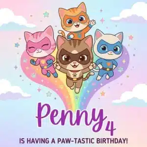 Super Kitties Birthday Invitation | Editable Party Theme