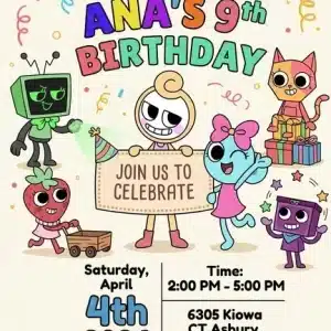 Dandy's World Birthday Invitation | Roblox Inspired Party Invite