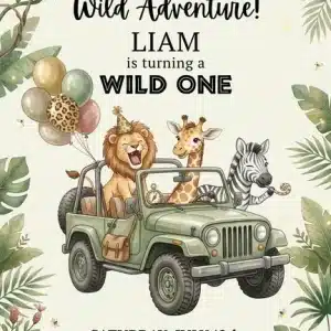 Wild One First Birthday Animated Video Invitation