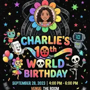 Dandy's Creepy Halloween Game World Digital Invitation