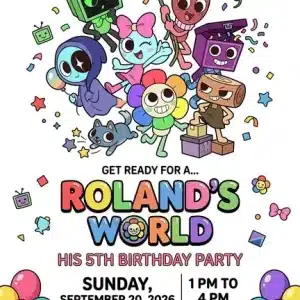 Dandy's World Birthday Invitation | Editable Kids Party Template
