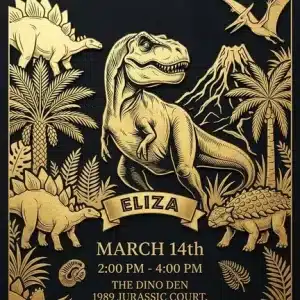 Cute Dinosaur Birthday Invitation | Editable T-Rex Party Template