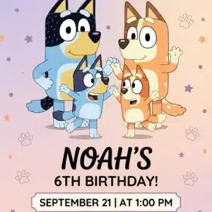 Bluey and Bingo Birthday Invitation, Editable Party Invite